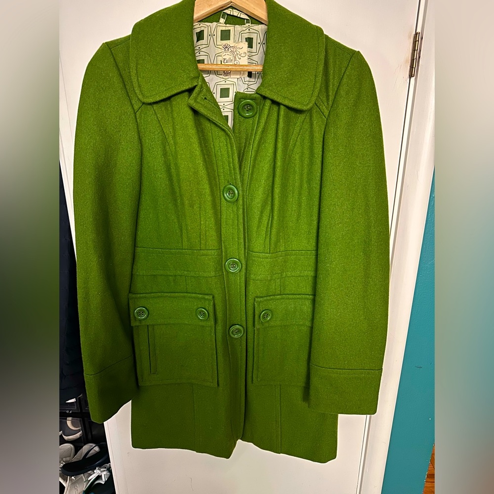 Kelley Green Tulle Peacoat